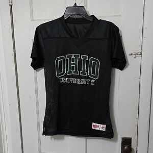 Womens Black Ohio University Mesh Jersey No Size Tag. Fitted Style. PTP 16.5 Apr